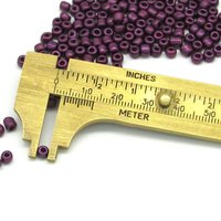 6/0 Seed Beads, Opaque Purple Metallic Suede
