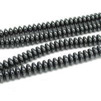 Non-Magnetic Hematite 9mm Convex Saucer Beads, Dark Gray 9x4mm Semiprecious Gemstone Rondelles