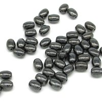 Gunmetal Glass Beads, 9x6.5mm Ovals