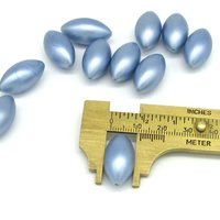 23x12mm Oval Plastic Pearls, Vintage Powder Blue Beads