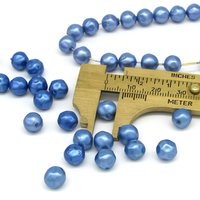 8mm Blue Lustre Pearlized Beads