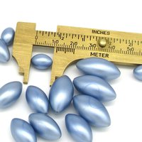 23x12mm Oval Plastic Pearls, Vintage Powder Blue Beads
