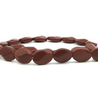 18mm Flat Oval Beads, Faceted Goldstone