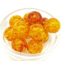 Speckled Orange Resin Beads, 16mm Smooth Ball Spacers