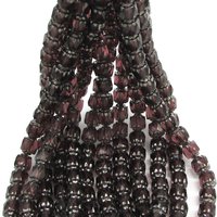 6mm Octagonal Crown Cathedral Beads, Translucent Amethyst with Antique Silver Etching