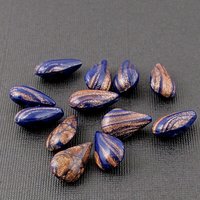 13x7.8mm Vintage Lapis Blue Pear Shape Sew On Glass Stones (24)
