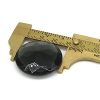32mm Rhinestone Dentelle, Large Vintage Faceted Round Unfoiled Point Back Glass Gem