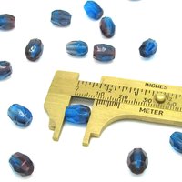 Two-Tone Faceted Oval Beads, 10x8mm Barrels
