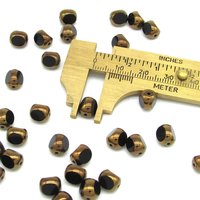 8mm Jet and Bronze Tri-Cut Window Beads