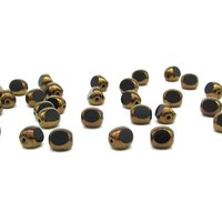 8mm Jet and Bronze Tri-Cut Window Beads