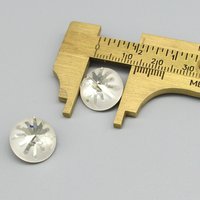 14mm Sea Urchin Carved Rivoli, Crystal Silver Shade Partially Frosted Round Stone, Foiled Point Back (2)