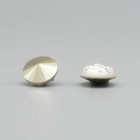 14mm Sea Urchin Carved Rivoli, Crystal Silver Shade Partially Frosted Round Stone, Foiled Point Back (2)