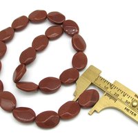 18mm Flat Oval Beads, Faceted Goldstone