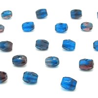 Two-Tone Faceted Oval Beads, 10x8mm Barrels