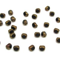 8mm Jet and Bronze Tri-Cut Window Beads