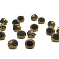 8mm Jet and Bronze Tri-Cut Window Beads