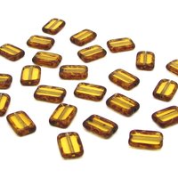 12x8mm Flat Rectangle Beads, Light Brown Picasso