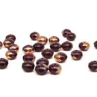 9x6mm Faceted Rondelles, Garnet Red Fire Polished Czech Glass Beads (20)