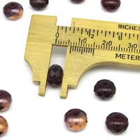 9x6mm Faceted Rondelles, Garnet Red Fire Polished Czech Glass Beads (20)