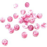 9.5x12mm Pink and White Glass Beads