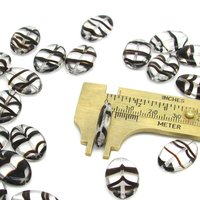Clear and Brown Tortoise Flat Oval Beads