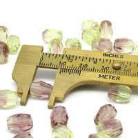 10x8mm Faceted Oval Beads, 2-Tone Amethyst & Olivine Czech Glass Barrels