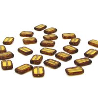 12x8mm Flat Rectangle Beads, Light Brown Picasso