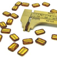 12x8mm Flat Rectangle Beads, Light Brown Picasso