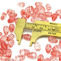 12x8mm Striped Teardrop Glass Beads (23)