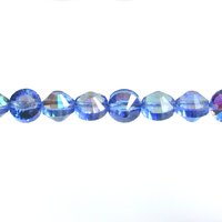 Vintage 8mm Sapphire AB Faceted Crystal Beads