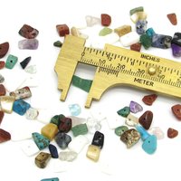 Stone Chip Bead Mix, Vintage 90's Small Semiprecious Gemstone and Shell Nuggets for Rustic DIY Crafts