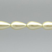 18.5x10mm Teardrops, Vintage Plastic Faux Pearl Beads