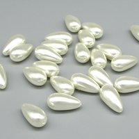 18.5x10mm Teardrops, Vintage Plastic Faux Pearl Beads