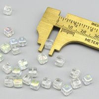 Crystal AB 6mm Cube Beads
