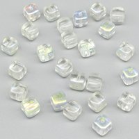 Crystal AB 6mm Cube Beads
