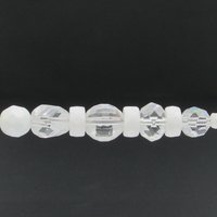Clear Czech Glass Bead Mix, Fire Polished Faceted Rounds and Barrels, 120 pcs