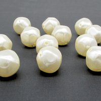 Vintage 18mm Baroque Cream Plastic Pearl Beads