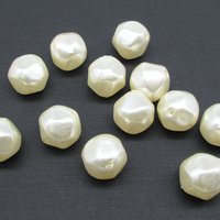 Vintage 18mm Baroque Cream Plastic Pearl Beads