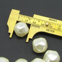 Vintage 18mm Baroque Cream Plastic Pearl Beads