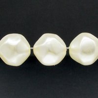 Vintage 18mm Baroque Cream Plastic Pearl Beads