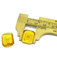 Vintage 18x13mm Octagonal Point Back Stones with Etched Butterfly and 2mm Center Setting