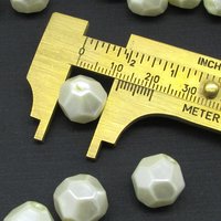 Vintage Cream Lustre Faceted Beads