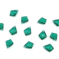 11x8.5mm Emerald Kite Briolettes, Faceted Angular Teardrop Beads