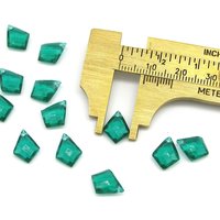 11x8.5mm Emerald Kite Briolettes, Faceted Angular Teardrop Beads