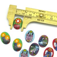 18x13mm Flat Oval Cabochons, Vintage Christmas Limoge Assortment