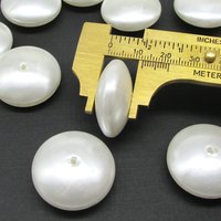 12x26.5mm Rondelle Saucer Beads, Vintage White Plastic Pearls