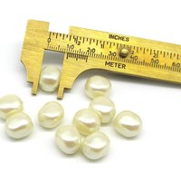 Cream 12mm Nugget Beads,  Vintage Cultura Faux Pearls