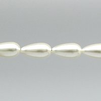 18.5x10mm Teardrops, Vintage Plastic Faux Pearl Beads