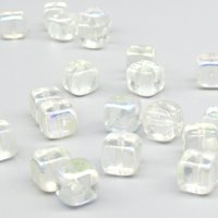 Crystal AB 6mm Cube Beads