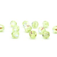 8mm Faceted Round Beads, Vintage Jonquil AB Machine-Cut Crystal Spacers